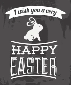 Happy easter over gray background vector illustration Stock Illustration