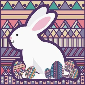 Happy easter over  pattern  background vector illustration 스톡 일러스트