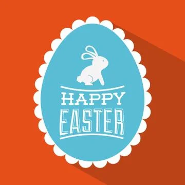 Happy easter over red background vector illustration Illustrazione stock