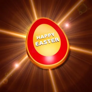 Happy easter over shining golden egg Illustrazione stock