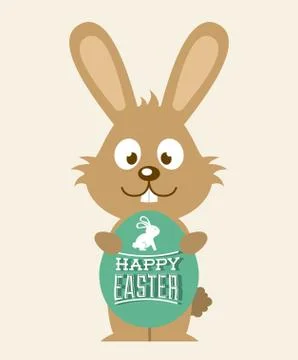 Happy easter over white background vector illustration Ilustração Stock