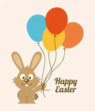 Happy easter over white background vector illustration Stock Illustration