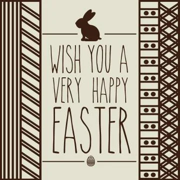Happy easter over  white background vector illustration Stock Illustration