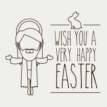Happy easter over white  background vector illustration Stock Illustration