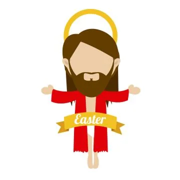 Happy easter over  white background vector illustration Stock Illustration