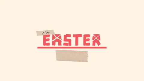 Happy Easter on paper texture with grunge elements Stock Footage 232833108