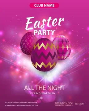 Happy easter party flyer design. Party club poster. Stock-Illustration