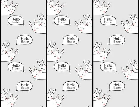 Happy easter pattern background, Cute easter pattern for kids, Vector illustr Stock Illustration