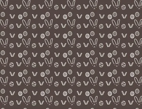 Happy easter pattern background, Cute easter pattern for kids, Vector illustr Stock Illustration