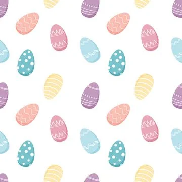 Happy Easter pattern with Easter eggs Stock Illustration