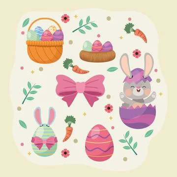Happy easter pattern Stock Illustration