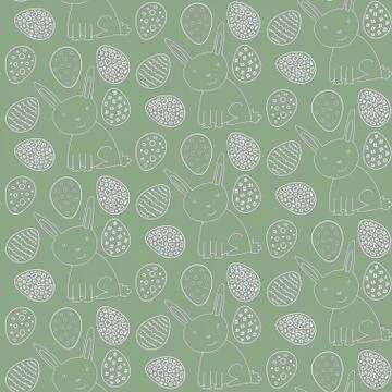 Happy Easter Pattern with Rabbits and Eggs Illustrazione stock