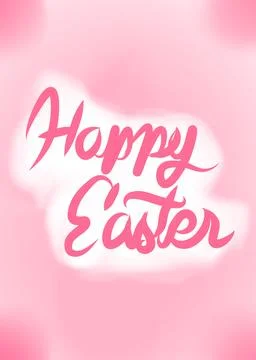 Happy Easter Pink Color Vector Illustration Stock Illustration