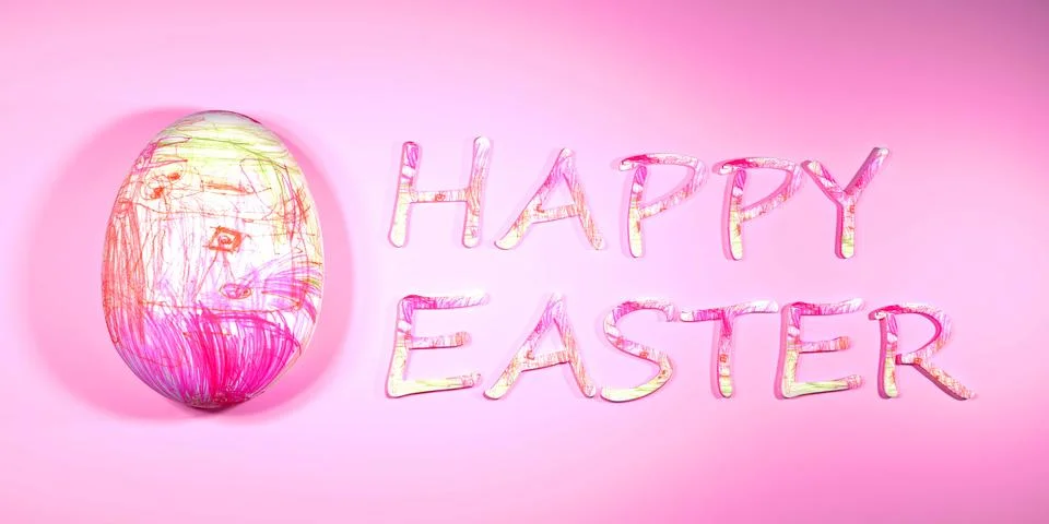 Happy Easter in pink Stock Illustration