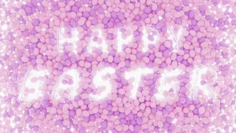 Happy Easter Pink Pastel Eggs Background Stock Footage 236169187