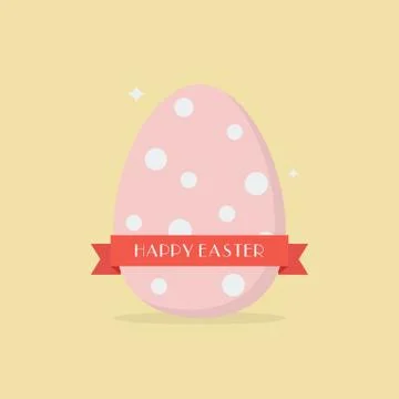 Happy easter with polka dot egg Stock Illustration