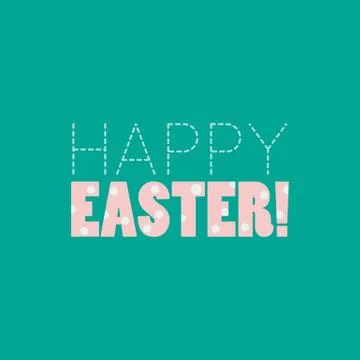 Happy Easter polka dot typographic Stock Illustration