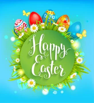 Happy easter positive card Stock Illustration