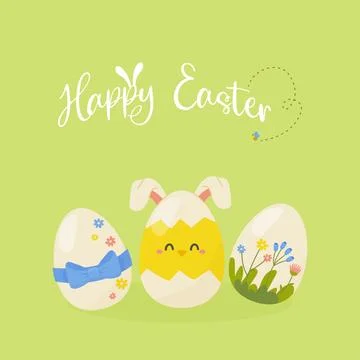 Happy Easter, postcard, banner for social networks with Easter eggs on ligh.. Stock Illustration