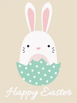 Happy Easter postcard. Easter Bunny. Vector postcard for Easter Stock Illustration