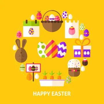 Happy Easter Postcard 스톡 일러스트