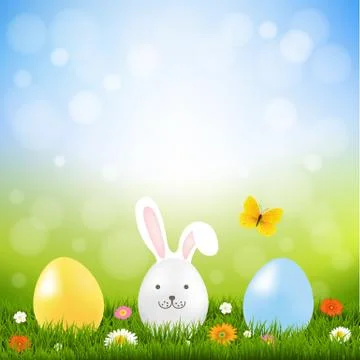 Happy Easter Postcard Stock Illustration