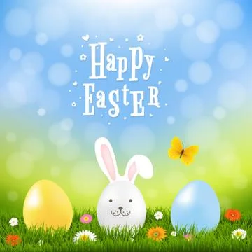Happy Easter Postcard Stock Illustration