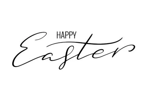 Happy Easter postcard Lettering happy easter. Stock Illustration