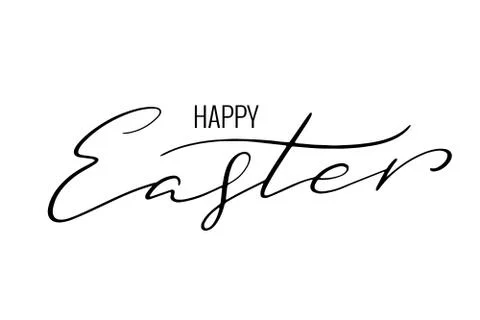 Happy Easter postcard Lettering happy easter. Stock Illustration