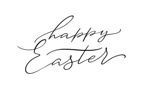 Happy Easter postcard Lettering happy easter. Stock Illustration