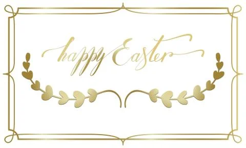 Happy Easter postcard you can use as a tag or a note for a bouquet or a gift. Stock Illustration
