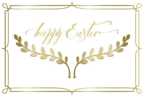 Happy Easter postcard you can use as a tag or a note for a bouquet or a gift. Stock Illustration
