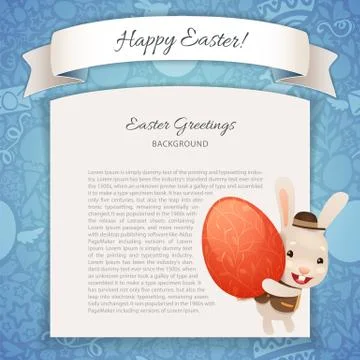 Happy Easter Poster With Banny Stock Illustration