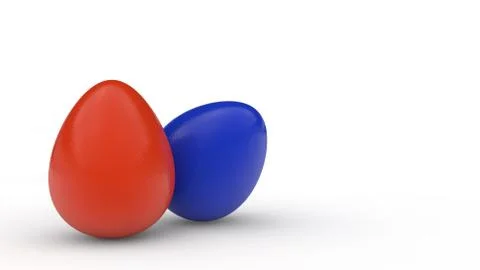 Happy easter poster, colored realistic eggs, white background, holiday card,  Stock Illustration