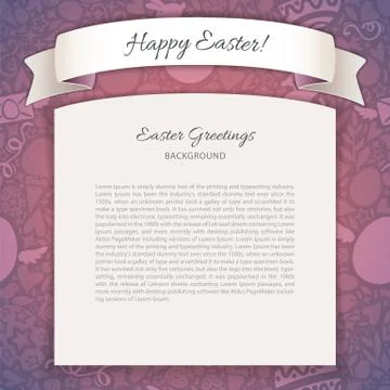 Happy Easter Poster With Copy Space Stock Illustration