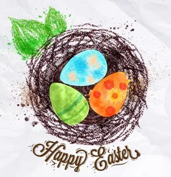 Happy easter poster Stock Illustration