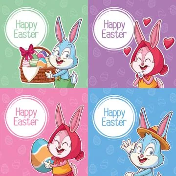 Happy easter poster Stock Illustration