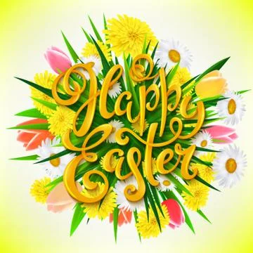 Happy Easter poster Stock Illustration