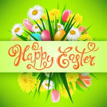Happy Easter poster Stock Illustration
