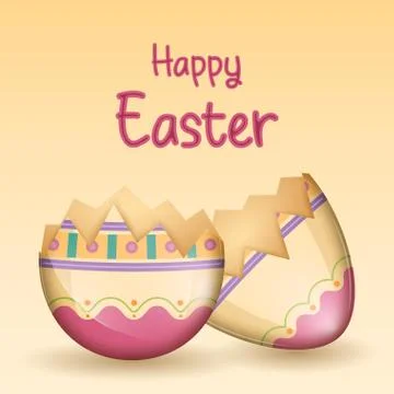 Happy easter poster Stock Illustration