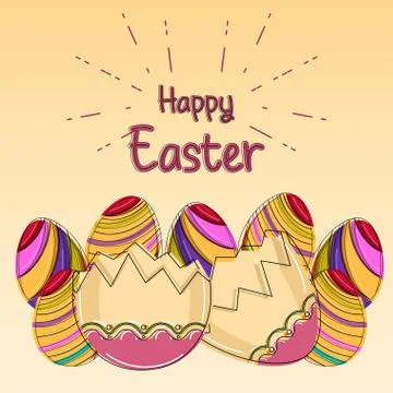 Happy easter poster Stock Illustration