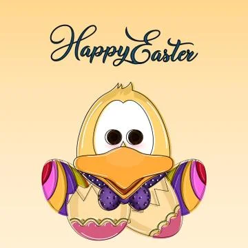 Happy easter poster Stock Illustration