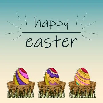 Happy easter poster Stock Illustration