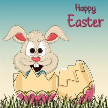 Happy easter poster Stock Illustration