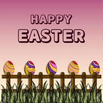 Happy easter poster Illustrazione stock