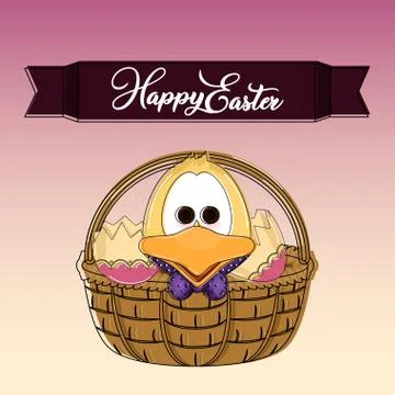 Happy easter poster Stock Illustration