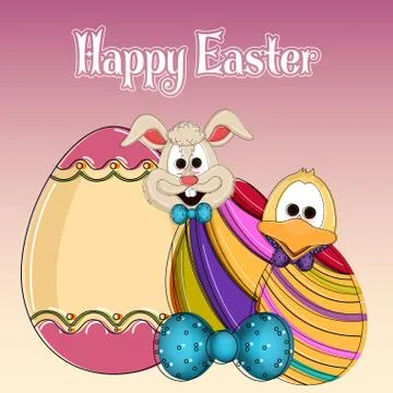Happy easter poster Stock Illustration