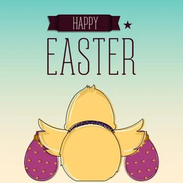 Happy easter poster Illustrazione stock