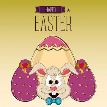 Happy easter poster Stock Illustration