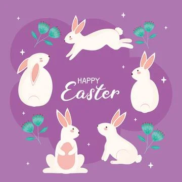 Happy easter poster Stock Illustration